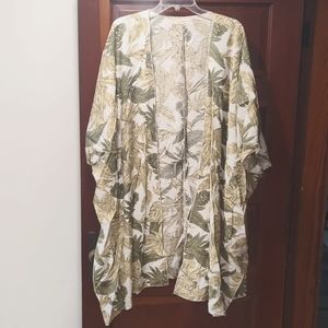 Medium Kimono tropical leaf print